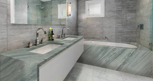 Столешница из мрамора Ajax Grey для ванной
