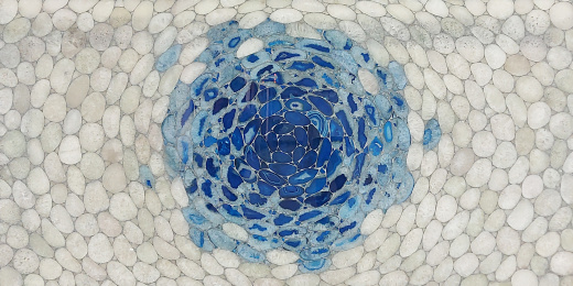 AGATE BLUE TORNADA WITH SILVER 20MM