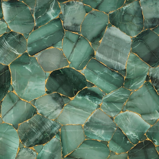 QUARTZ GREEN WITH GOLD 20MM